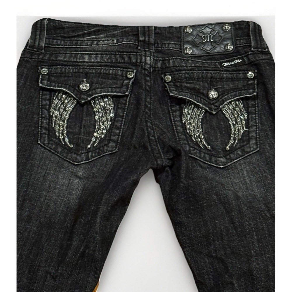 Vintage Miss Me Angel Wing Skinny Jeans Black JP50825K-4 27x30 Y2K